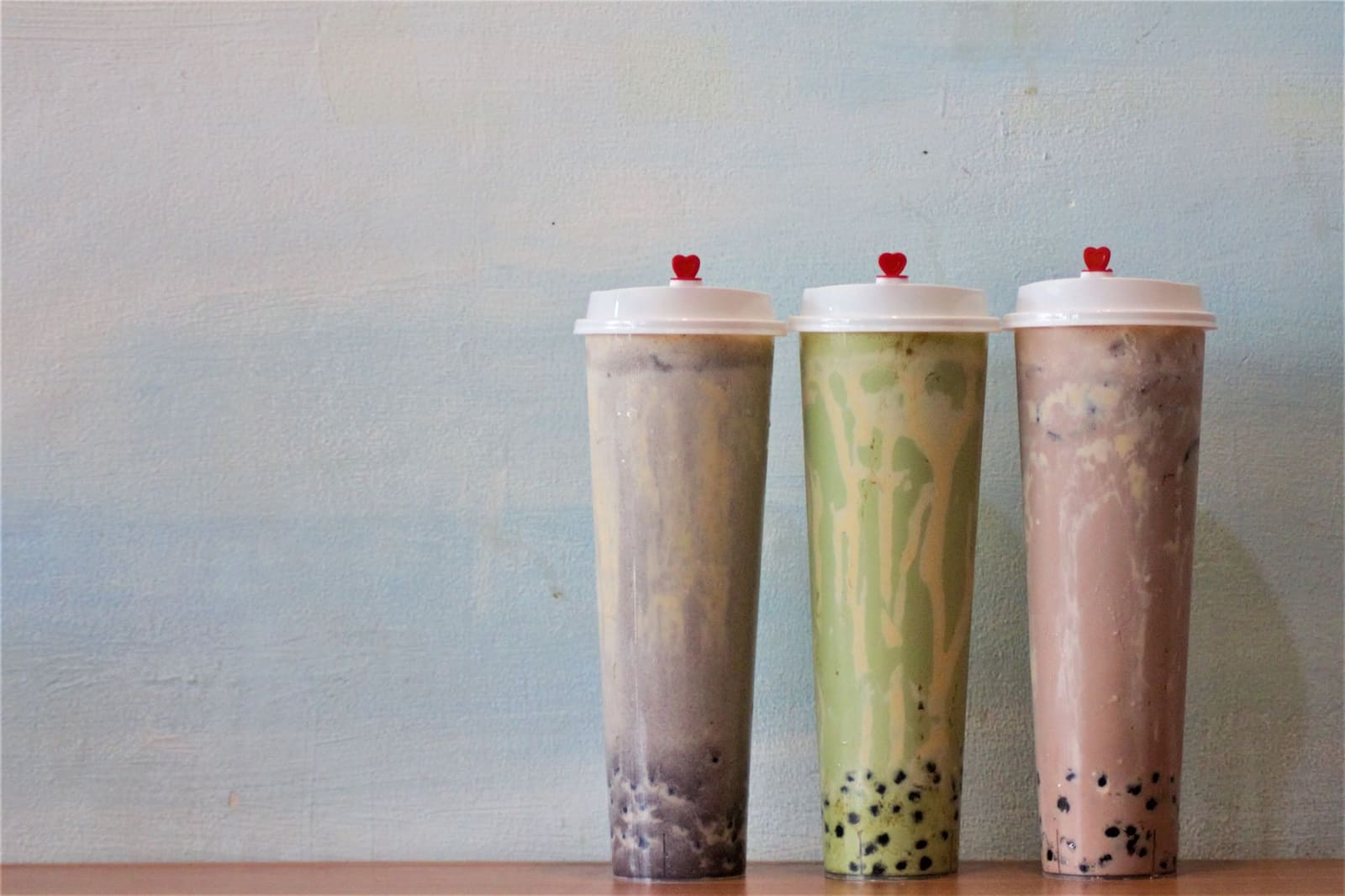 Trois bubble teas aux perles de tapioca